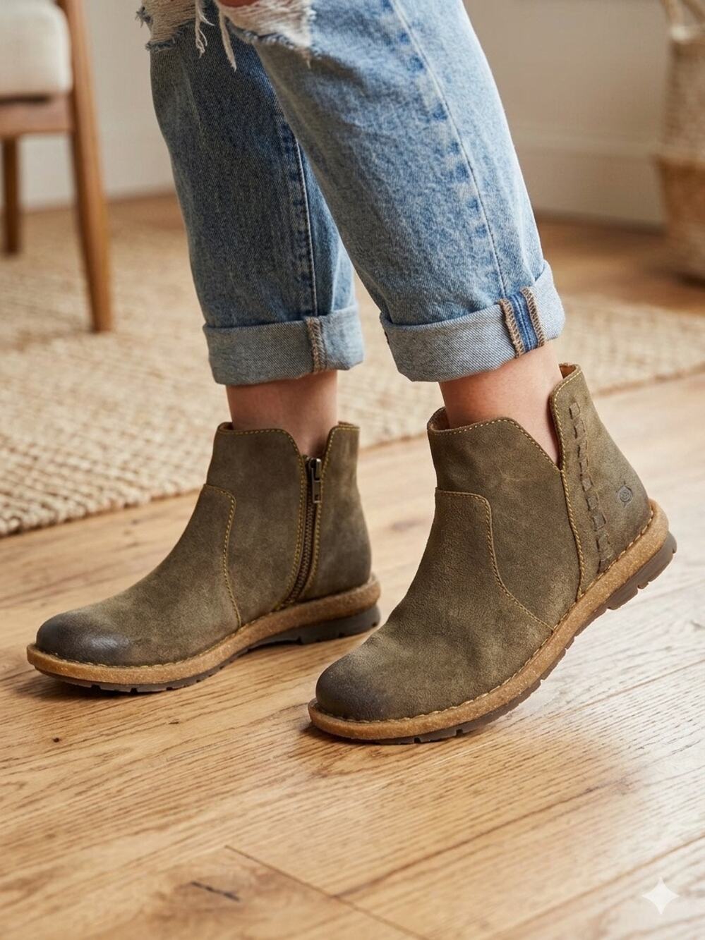 Born women’s Taj Suede ankle boots 8.5|39 taupe distressed tan